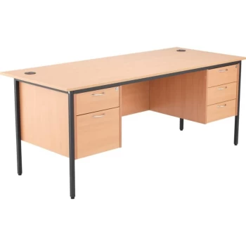 image of Start 18 1786MM Rectangle Desk W/1X2& 1X3 Draw Fixed Pedestal - Beech