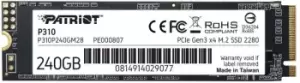Image of Patriot P310 240GB M.2-2280 PCIe 3.0 x4 NVMe Ssd