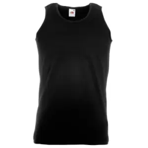 Image of Fruit Of The Loom Mens Athletic Sleeveless Vest / Tank Top (M) (Black)