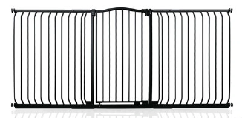 Image of Safetots Extra Tall Curved Top Safety Gate, 197Cm - 206Cm, Matt Black, Extra Tall 100Cm In Height, Pressure Fit Stair Gate