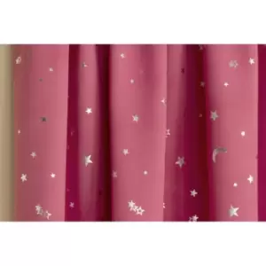 image of Moonlight Pair of 168x137cm Blackout Curtains, Pink