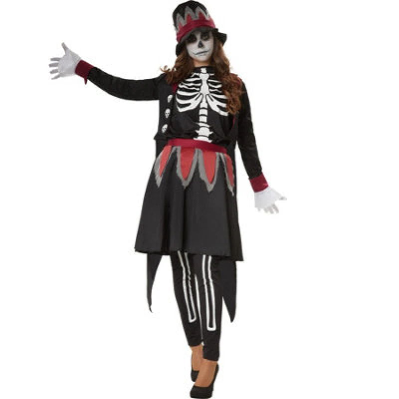 Image of Tectake Spooky Skull Lady Costume 302412 - Black S