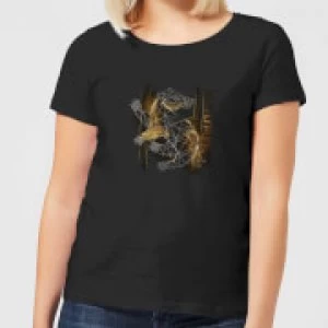 Image of Harry Potter Hufflepuff Geometric Womens T-Shirt - Black