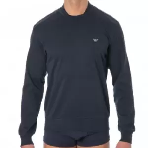 image of Emporio Armani Classic Cotton Sweater - Navy L