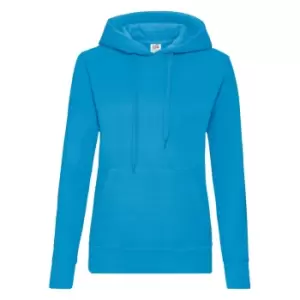 image of Fruit Of The Loom Ladies Lady Fit Hooded Sweatshirt / Hoodie (M) (Azure Blue)