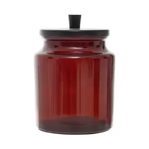 image of 300ml Dark Red Glass Canister with Lid