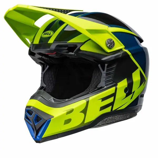 image of Bell Moto-10 Spherical Sliced Matte Gloss Retina Blue Offroad Helmet Size L