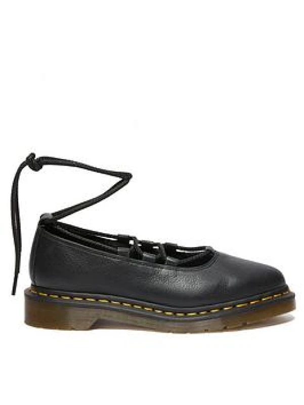 Image of Dr. Martens Elphie II Leather Womens Lace Up Shoes - Black - Size:UK 7