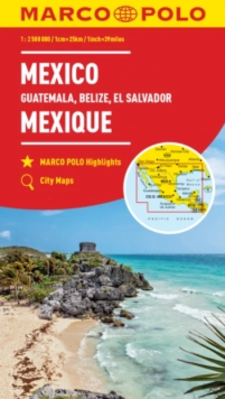 Image of Mexico Marco Polo Map : Includes Guatemala, Belize and El Salvador Sheet map, folded