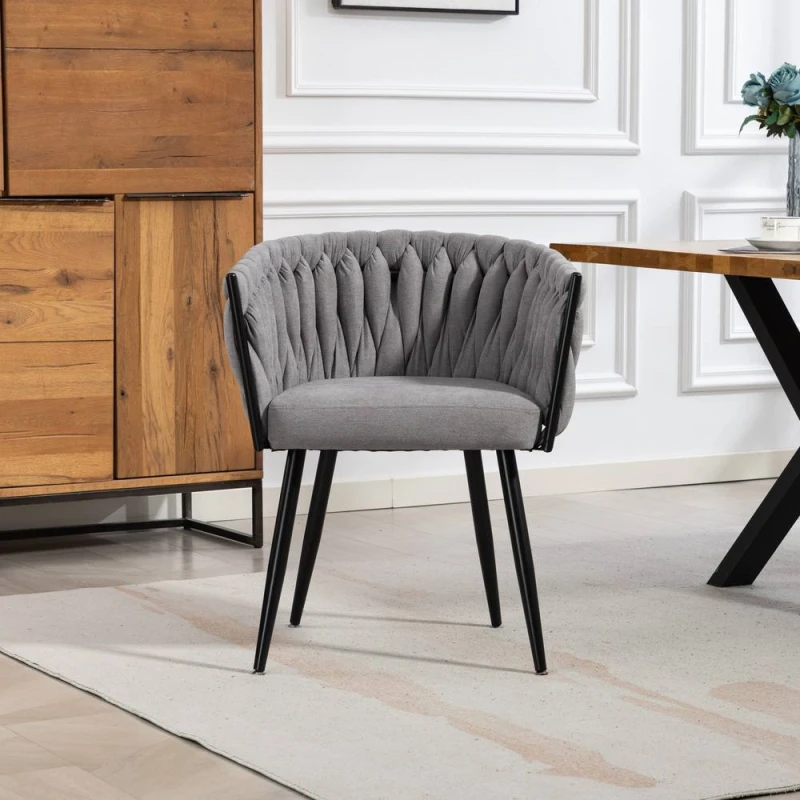 Image of Artemis Home Aneta Fabric Accent Chairs - Set of 2 in Grey Size: 2 Pack Grey Unisex 2 Pack