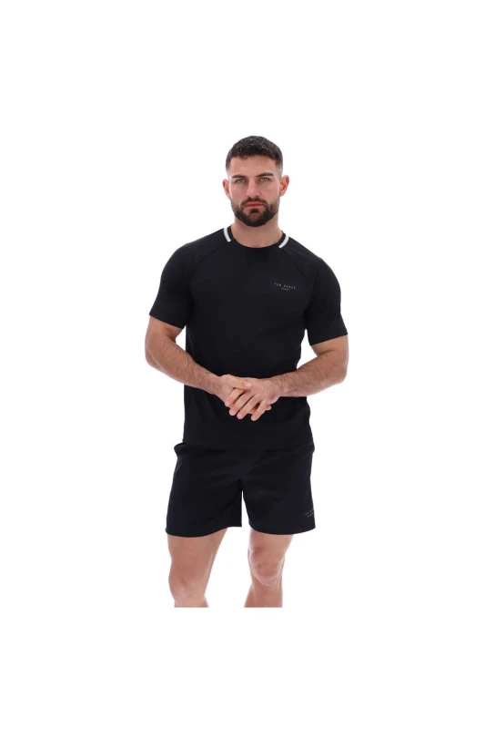 Image of Ted Baker Men Harrison Aeroflow Training T-Shirt in Black Size: Small Black S Male 5063550359887