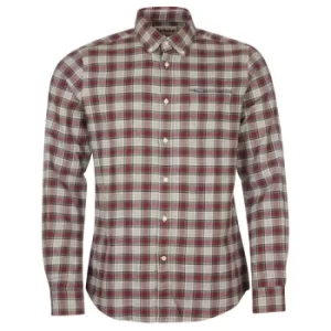 Image of Barbour Mens Alderton Tailored Shirt Grey Marl Large
