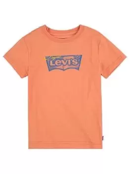 Image of Levis Boys Distressed Batwing T-Shirt - Orange, Size 8 Years
