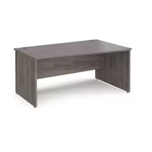 image of Maestro 25 right hand wave desk 1600mm wide - grey oak top with panel end leg