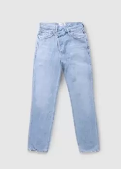 image of Agolde Womens Criss Cross Waist Relaxed Jeans In Suburbia