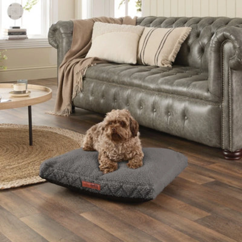 Image of Paws For Slumber Paws For Slumber Sherpa Charcoal Pet Bed-Large