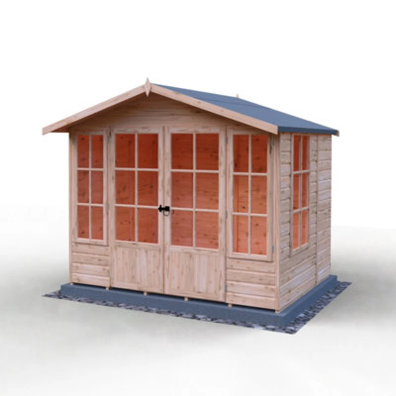 Image of Shire Delmora 8X6ft Summerhouse With Double Doors And Two Opening Windows