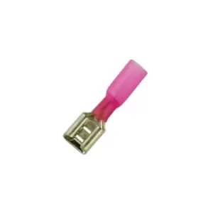 image of Heatshrink Female Push-on Terminal 6.3mm Red Pk 25 Connect 30165