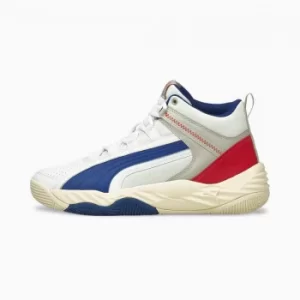 Image of Womens PUMA Rebound Future EVO Trainers, White/Surf The Web/High Risk Red Size 10 Shoes