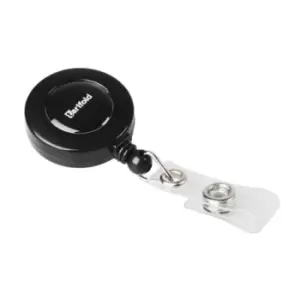 Image of Black Line ID Badge Reels with strap clip [Pack 10]