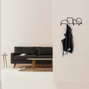 Image of Geometric 2 Black Metal Wall Hook