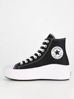 Converse Chuck Taylor All Star Move Leather, Black, Size 8, Women