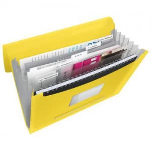Image of Esselte VIVIDA Expanding 6 Tab Project File A4 Translucent Yellow -