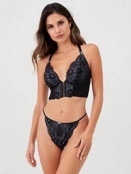 image of Pour Moi Opulence Front Fastening Bralette - Black/Slate