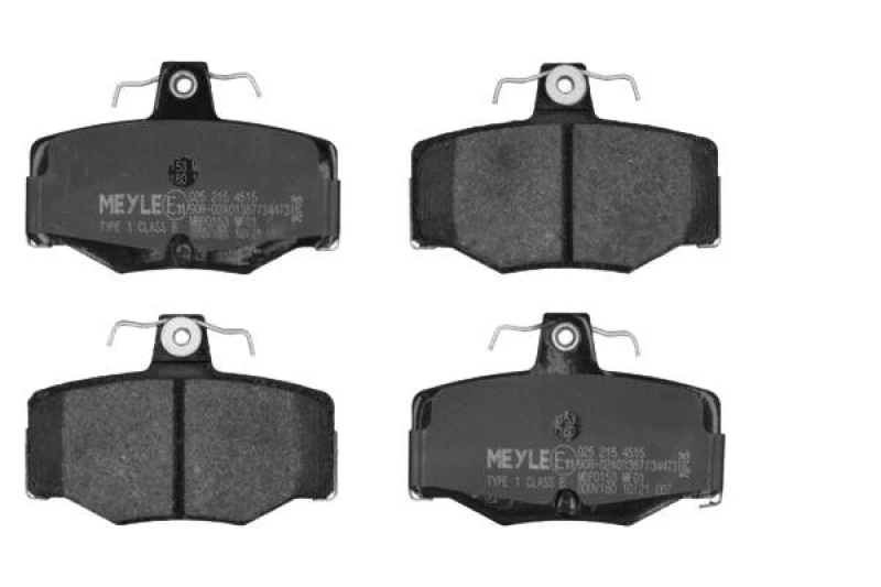 Image of MEYLE 025 215 4515 Brake pad set Rear Axle, not prepared for wear warning indicator, Original Quality, with anti-squeak plate Brake Pad Set,disc brak