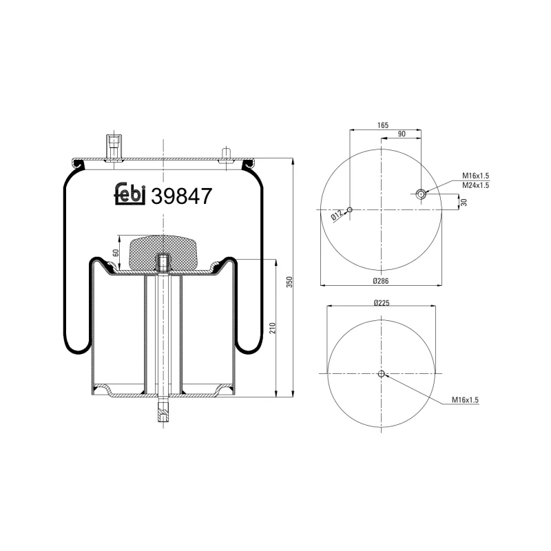 Image of FEBI BILSTEIN 39847 Boot, air suspension Rear Axle Right Boot,air suspension (324)