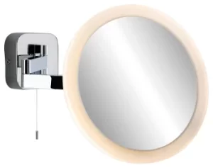 image of Magnifying LED Bathroom Indoor Wall Light Mirror (Switched) Chrome IP44