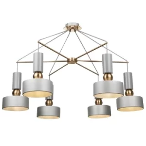 Image of Void Ceiling Pendant Lamp Grey, 6 Light, E14