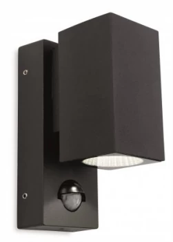 Image of LED 1 Light Single Outdoor Wall Light Light, PIR Graphite IP44