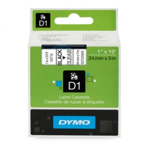 image of Dymo 53710 Black on Clear Label Tape 24mm x 7m