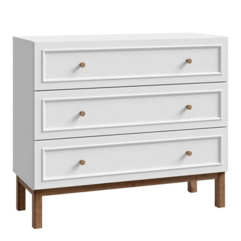 Image of Furniture To Go Wensley 3 Drawer Chest In Light Grey And Oak