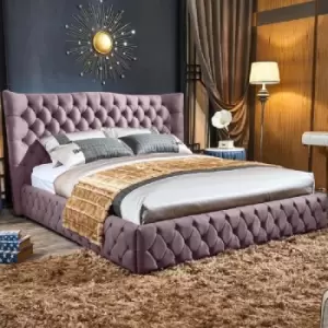 Image of Envisage Trade - Gerald Upholstered Beds - Plush Velvet, King Size Frame, Pink - Pink