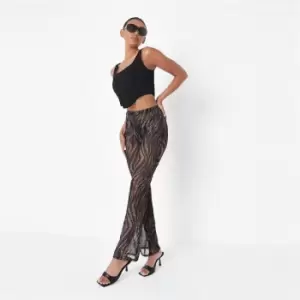 Image of Missguided Hem Trousers - Silver