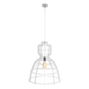 image of Mark Iii Trans Wire Frame Pendant Ceiling Light Chrome Polished