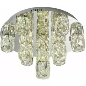 Image of Loops - Flush Ceiling Light Chrome Plate & Clear Crystal 15 x 2.7W LED module