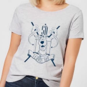 Image of Scooby Doo Coat Of Arms Womens T-Shirt - Grey - 3XL