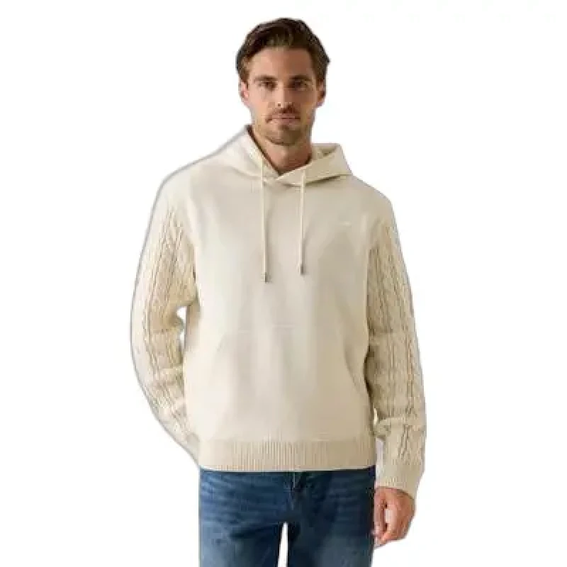 Image of Guess Hooded sweatshirt Guess CONTRAST Beige Male L