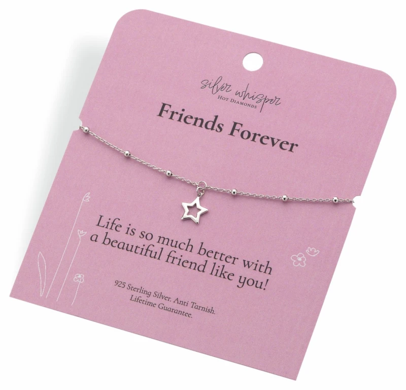 Image of Hot Diamonds Sterling Silver Friends Forever Charm Bracelet