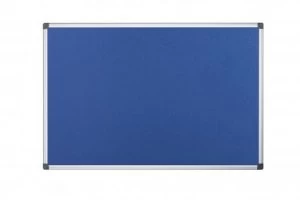 Image of Bi-Office Maya Blue Felt Ntcbrd Alu Frame 120x120cm