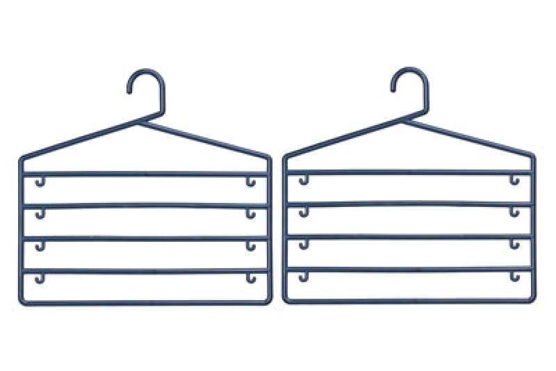 Image of Premier Housewares Plastic Hangers Set Of Two Plastic Trouser Organiser Indigo