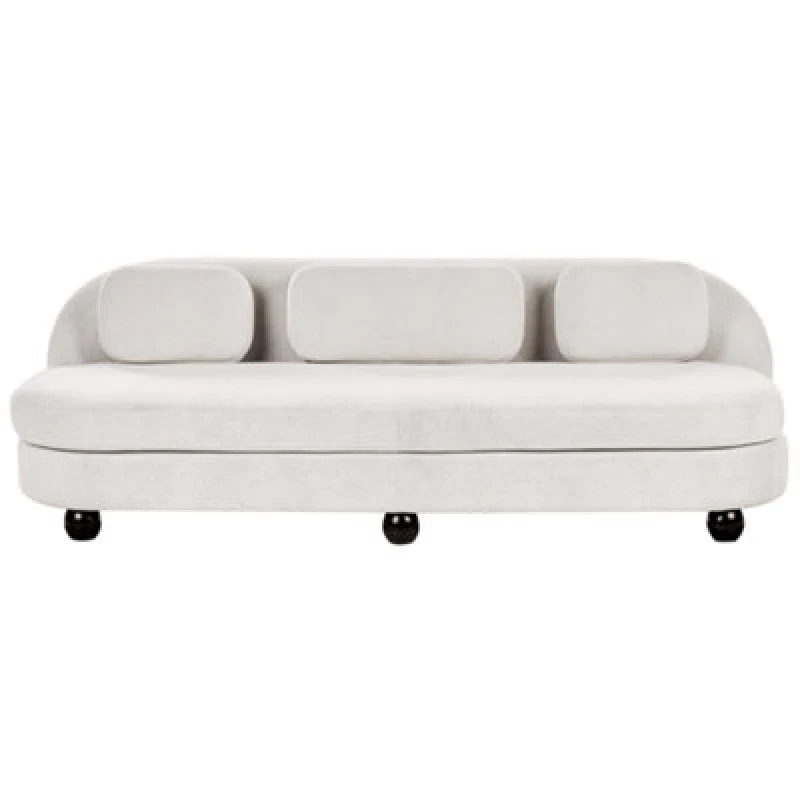 Image of Beliani Sofa 3 Seater Fansen Fabric Off-White With Cushion