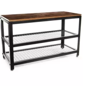 image of 3 Tier Shoe Rack Bench M&W - Brown