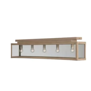 Image of Zenia 5 Light Semi Flush Light Beige Gold