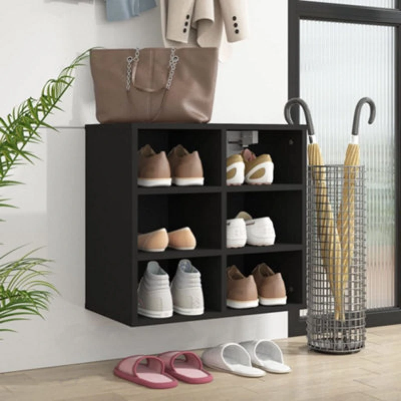 Image of Vidaxl Shoe Cabinet Black 52.5X30X50 Cm, Black 808686