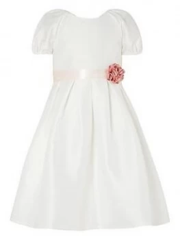 image of Monsoon Girls S.E.W. Puff Sleeve Duchess Twill Dress - Ivory