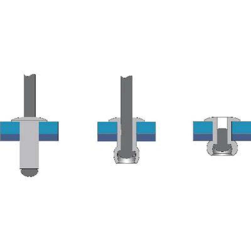 Image of Bralo Bralo 1010004012 Blind rivet (Ø x L) 4mm x 12mm Steel Aluminium 500 pc(s) 1010004012